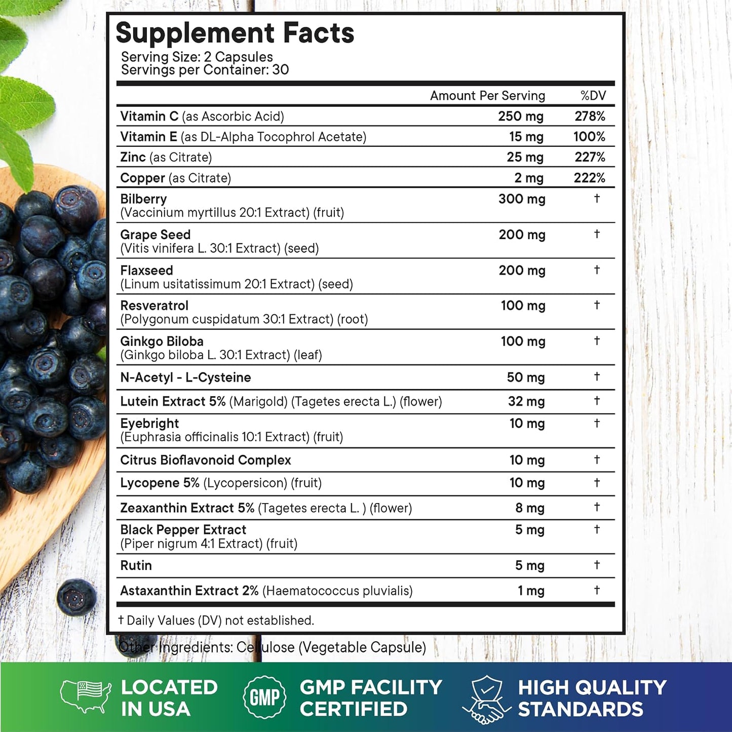 Superfood MD Eye Health Vitamins with Bilberry Lutein & Zeaxanthin Lycopene 40mg Resveratrol Grape Seed Extract Astaxanthin- AREDS 2 - Eye Vitamin - 120 Capsules - PrimeBioHealth - canada supplements
