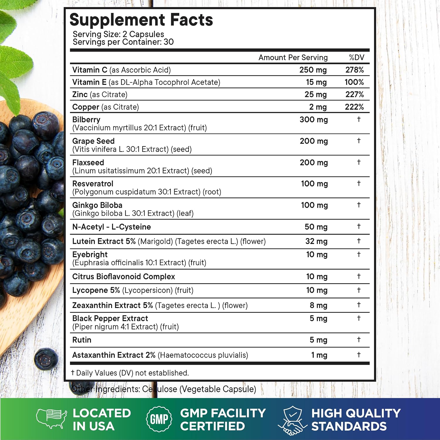Superfood MD Eye Health Vitamins with Bilberry Lutein & Zeaxanthin Lycopene 40mg Resveratrol Grape Seed Extract Astaxanthin- AREDS 2 - Eye Vitamin - 120 Capsules - PrimeBioHealth - canada supplements