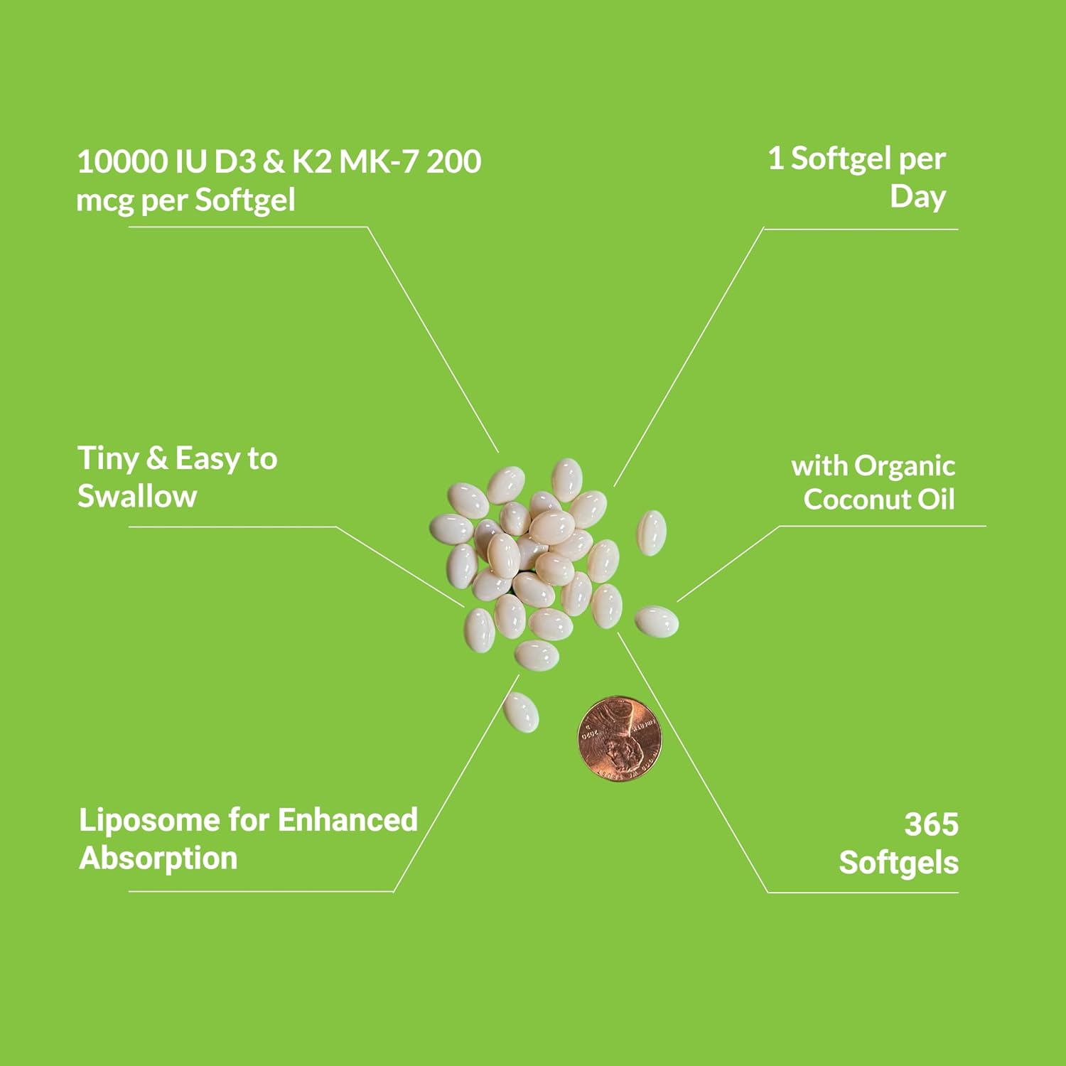 UpNourish Liposomal D3 K2 Vitamin 10000 IU D3 and K2 MK-7 200 mcg - 365 Vitamin D3 k2 (Vitamina D3 con K2) Mini Softgels - Easy to Swallow K2 D3 Vitamin Supplement - PrimeBioHealth - canada supplements