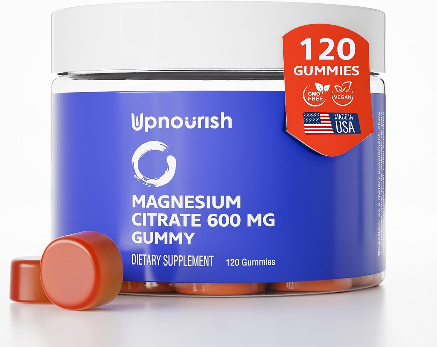 UpNourish Magnesium Gummies for Adults & Kids Magnesium Citrate Gummies 600mg, Calm Supplement for Muscle Relaxation, Bone and Digestive Health, Citrato de Magnesio, Vegan, Non-GMO, 120 Count - PrimeBioHealth - canada supplements