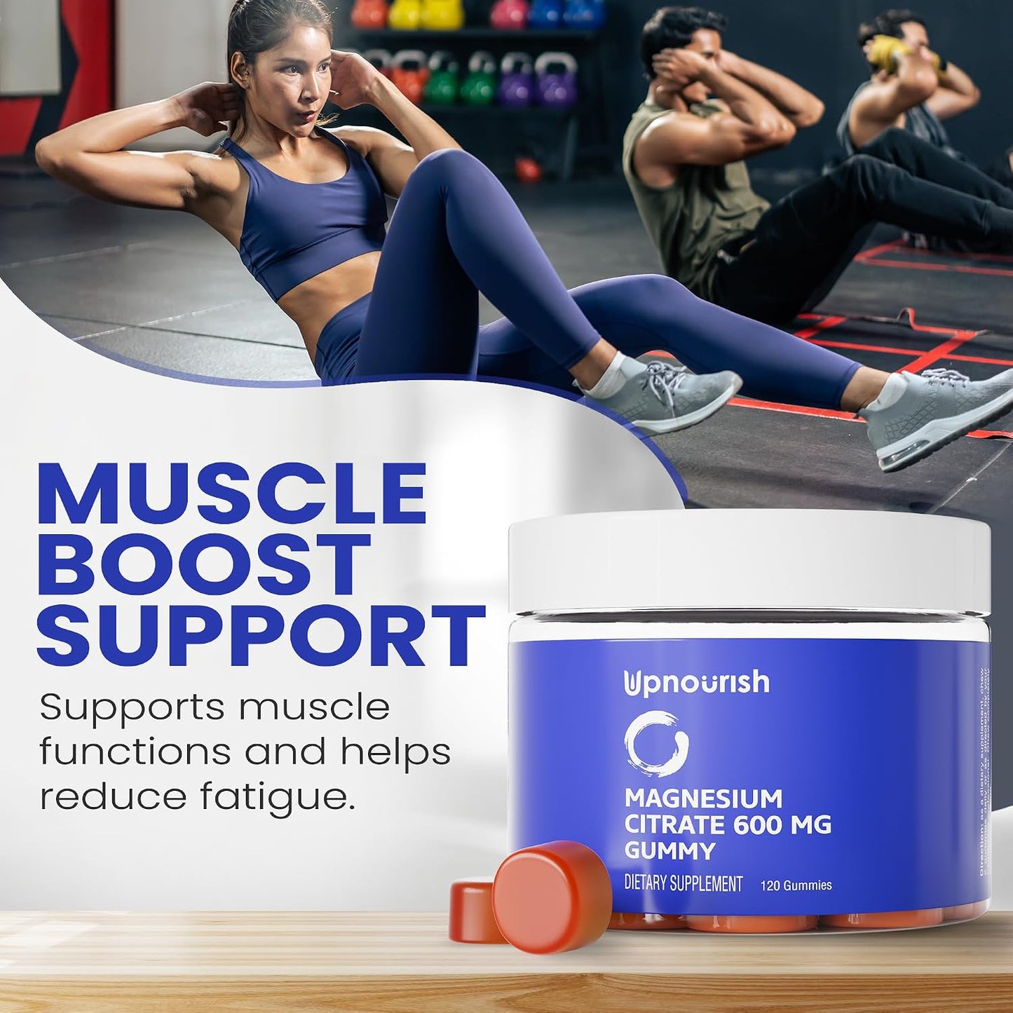 UpNourish Magnesium Gummies for Adults & Kids Magnesium Citrate Gummies 600mg, Calm Supplement for Muscle Relaxation, Bone and Digestive Health, Citrato de Magnesio, Vegan, Non-GMO, 120 Count - PrimeBioHealth - canada supplements