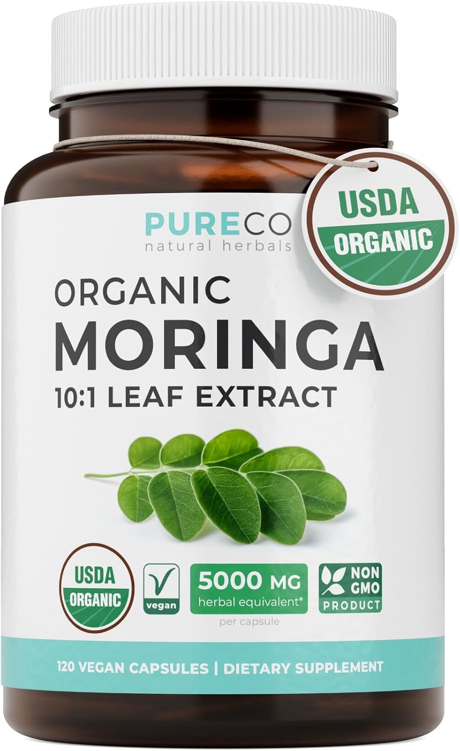 USDA Organic Moringa Capsules - High Potency Organic Moringa 500mg Extract 10:1 Per 1 Capsule Serving - Nutrient Dense Green Superfood Antioxidant - Vegan & Non-GMO Moringa (4 Month Supply) - PrimeBioHealth - canada supplements