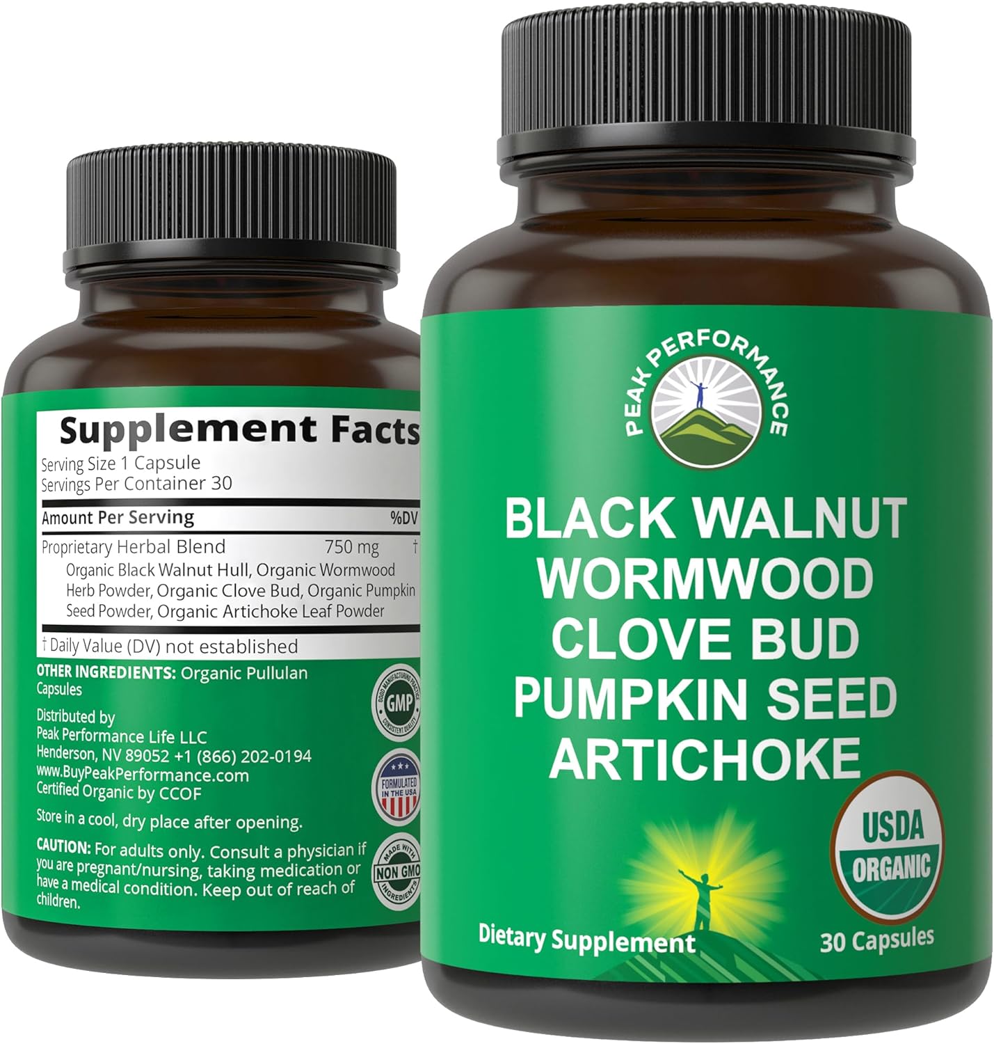 USDA Organic Wormwood Black Walnut Clove Cleanse for Humans. Elimination Detox + Intestinal Support Capsules Supplement for Adults and Kids. Pills with Artichoke and Pumpkin Seed for Added Benefits - PrimeBioHealth - canada supplements