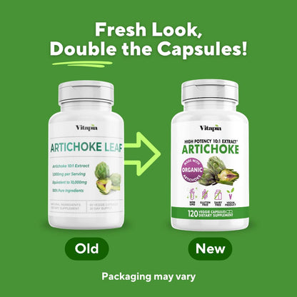 Vitapia Organic Artichoke Extract Supplement - Liver Cleanse Detox & Repair, Liver Health, Digestion, Antioxidant Support - 120 Vegan Capsules, Non GMO, Gluten Free - PrimeBioHealth - canada supplements