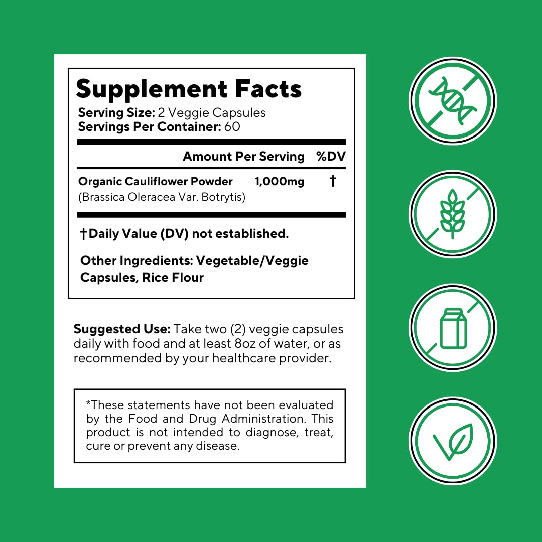 Vitapia Organic Broccoli Sprout & Broccoli Extract for Sulforaphane, Antioxidant, Brain, Skin, Heart Health Support - 120 Veggie Capsules - Non-GMO, Gluten-Free, Vegan-Friendly Supplement - PrimeBioHealth - canada supplements
