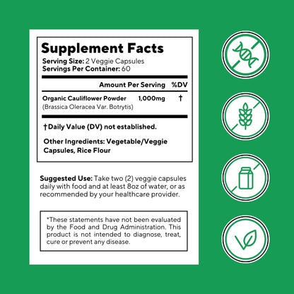 Vitapia Organic Broccoli Sprout & Broccoli Extract for Sulforaphane, Antioxidant, Brain, Skin, Heart Health Support - 120 Veggie Capsules - Non-GMO, Gluten-Free, Vegan-Friendly Supplement - PrimeBioHealth - canada supplements