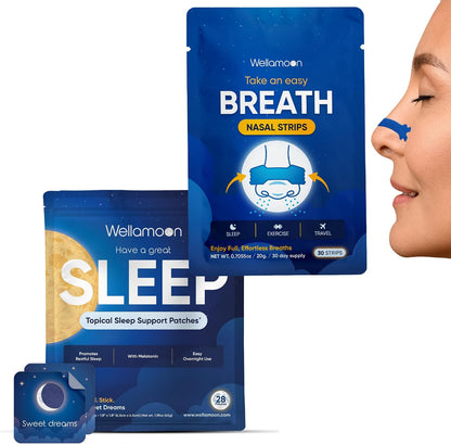 Wellamoon Sleep & Nasal Strip Bundle — Night-time Patch + Nasal Breathing Strips for Better Rest & Comfort - PrimeBioHealth - canada supplements