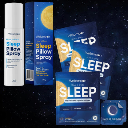 Wellamoon Ultimate Sleep Bundle – Lavender Pillow Spray & 3-Pack Extra Strength Sleep Patches (84 Patches Total) – Long-Lasting Nighttime Support with Melatonin & Valerian - PrimeBioHealth - canada supplements