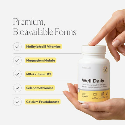 Wellex Well Daily – Modern Multivitamin – Bioavailable Nutrients for Immune, Cellular & Bone Health Support - PrimeBioHealth - canada supplements