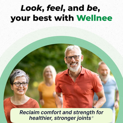 Wellnee Joint Support Supplement - Glucosamine Chondroitin MSM, Boswellia & Turmeric - Relieves Joint Discomfort & Supports Flexibility - Wellknee Joint Support - 90 Capsules, 30 Servings - PrimeBioHealth - canada supplements
