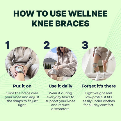 Wellnee Knee Brace with Silicone Padding - Wellknee Compression Sleeve for Men & Women - Joint Support that Massages & Boosts Circulation During Walking, Running & Exercise - PrimeBioHealth - canada supplements