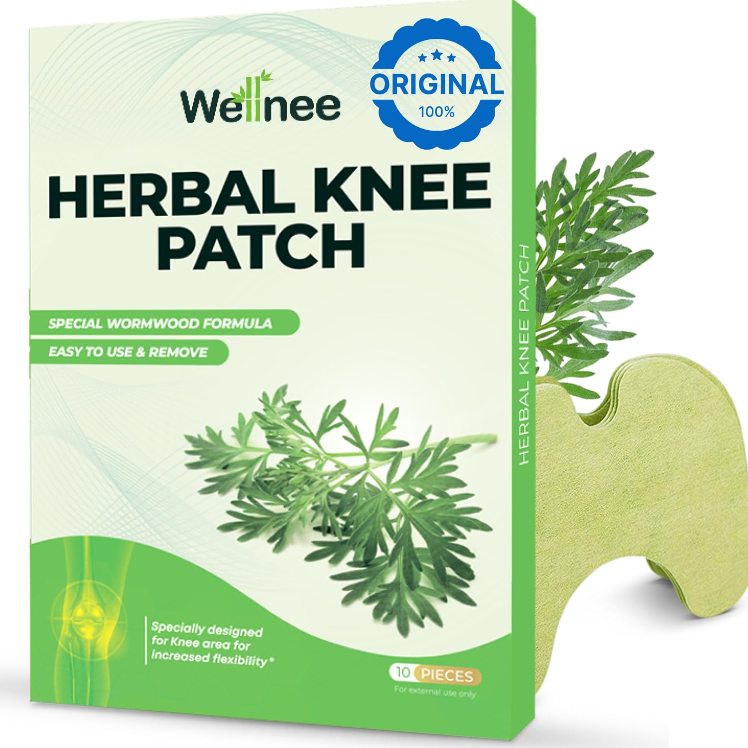 Wellnee Knee Support Bundle – Adjustable Patella Knee Strap + Herbal Knee Patches for Everyday Comfort, Activity & Recovery (1 Strap + 10 Patches) - PrimeBioHealth - canada supplements