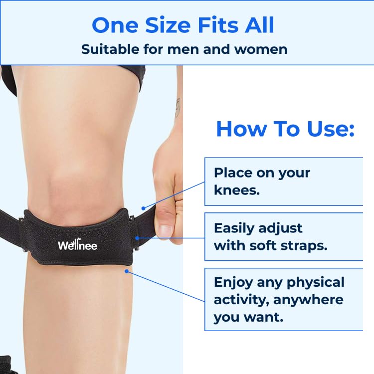 Wellnee Knee Support Bundle – Adjustable Patella Knee Strap + Herbal Knee Patches for Everyday Comfort, Activity & Recovery (1 Strap + 10 Patches) - PrimeBioHealth - canada supplements