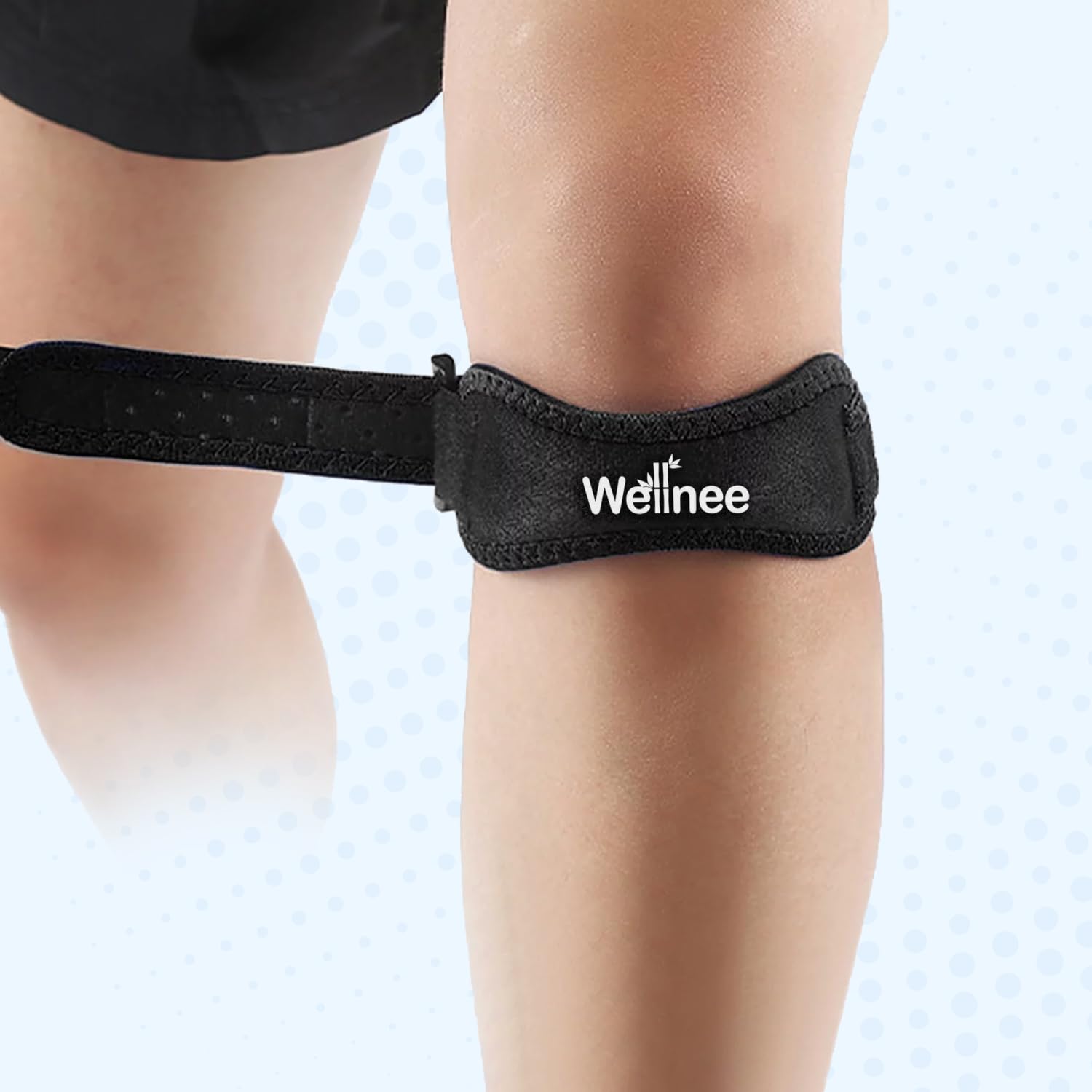 Wellnee Knee Support Bundle – Adjustable Patella Knee Strap + Herbal Knee Patches for Everyday Comfort, Activity & Recovery (1 Strap + 10 Patches) - PrimeBioHealth - canada supplements