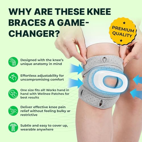Wellnee Knee Support & Pain Relief Bundle – Herbal Knee Patch + Compression Knee Brace with Silicone Padding – Natural Joint Comfort, Stability & Recovery Support for Daily Use, Sports & Walking - PrimeBioHealth - canada supplements