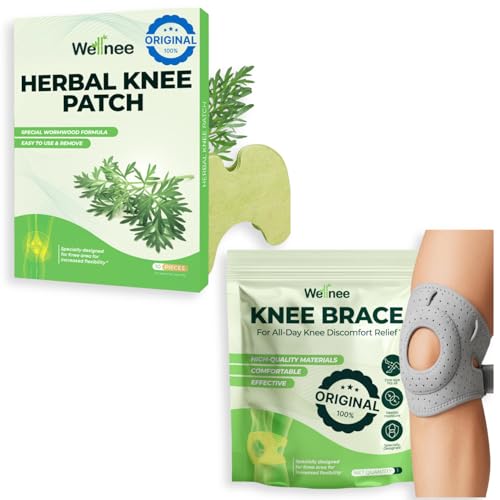 Wellnee Knee Support & Pain Relief Bundle – Herbal Knee Patch + Compression Knee Brace with Silicone Padding – Natural Joint Comfort, Stability & Recovery Support for Daily Use, Sports & Walking - PrimeBioHealth - canada supplements
